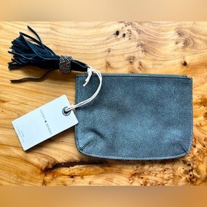 ⭐️Lucky Brand 100% Leather Small Pouch/Clutch w/ Beaded Tassel